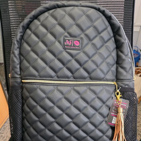 MJ Makeup Junkie Quilted Onyx Academic Backpack - Picture 1 of 7